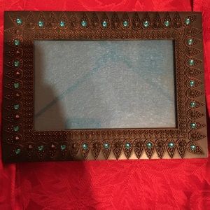 Picture Frame with Teal stones.